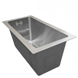 ZLEW KUCHENNY ZLEWOZMYWAK JEDNOKOMOROWY STALOWY INOX RODOS-CH-44X22 SYFON UCHWYTY