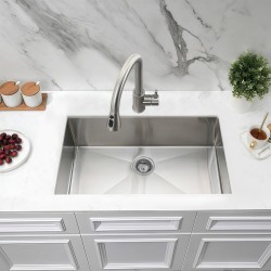 ZLEW KUCHENNY ZLEWOZMYWAK JEDNOKOMOROWY STALOWY INOX RODOS-CH-74X47 SYFON UCHWYTY