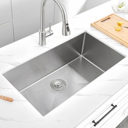 ZLEW KUCHENNY ZLEWOZMYWAK JEDNOKOMOROWY STALOWY INOX RODOS-CH-74X47 SYFON UCHWYTY