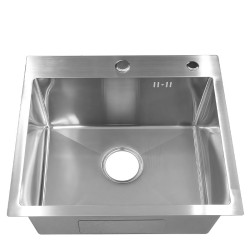 ZLEW KUCHENNY ZLEWOZMYWAK JEDNOKOMOROWY STALOWY INOX TONGA-CH-50X45 DOZOWNIK SYFON UCHWYTY