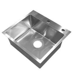 ZLEW KUCHENNY ZLEWOZMYWAK JEDNOKOMOROWY STALOWY INOX TONGA-CH-50X45 DOZOWNIK SYFON UCHWYTY
