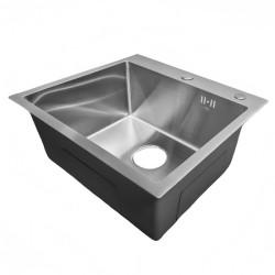 ZLEW KUCHENNY ZLEWOZMYWAK JEDNOKOMOROWY STALOWY INOX TONGA-CH-50X45 DOZOWNIK SYFON UCHWYTY