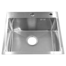 ZLEW KUCHENNY ZLEWOZMYWAK JEDNOKOMOROWY STALOWY INOX TONGA-CH-50X45 DOZOWNIK SYFON UCHWYTY