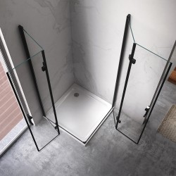 KABINA PRYSZNICOWA KWADRATOWA ZES-KZ08B-BL-80 CZARNA 80x80 CM
