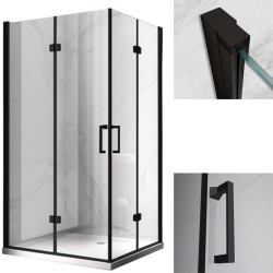 KABINA PRYSZNICOWA PROSTOKĄTNA ZES-KZ13A-BL-100X90 CZARNA 100x90 CM