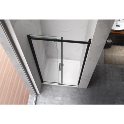 DRZWI PRYSZNICOWE ZES-KZ09D-BL-130 CZARNE 125-130 CM 8 MM