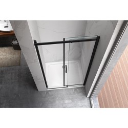 DRZWI PRYSZNICOWE ZES-KZ09D-BL-130 CZARNE 125-130 CM 8 MM