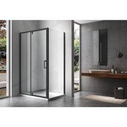 KABINA PRYSZNICOWA PROSTOKĄTNA ZES-KZ06B-BL-100X80 CZARNA 100x80 CM