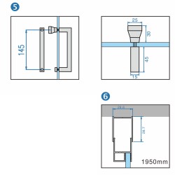 KABINA PRYSZNICOWA PROSTOKĄTNA ZES-KZ06B-BL-100X80 CZARNA 100x80 CM