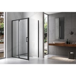 KABINA PRYSZNICOWA PROSTOKĄTNA ZES-KZ06C-BL-110X80 CZARNA 110x80 CM