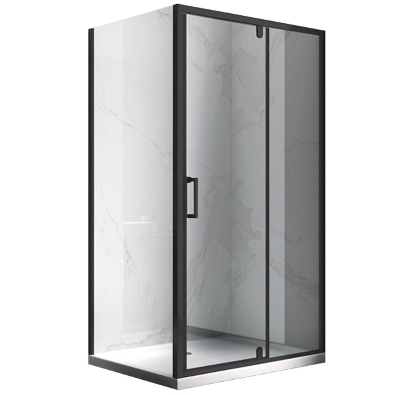 KABINA PRYSZNICOWA PROSTOKĄTNA ZES-KZ06D-BL-120X80 CZARNA 120x80 CM