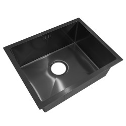 ZLEW KUCHENNY ZLEWOZMYWAK JEDNOKOMOROWY STALOWY CZARNY RODOS-BL-50X40 SYFON UCHWYTY