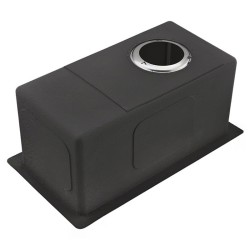 ZLEW KUCHENNY ZLEWOZMYWAK JEDNOKOMOROWY STALOWY CZARNY RODOS-BL-44X22 SYFON UCHWYTY