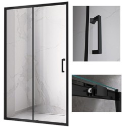 DRZWI PRYSZNICOWE ZES-KZ14C-BL-120 CZARNE 115-120 CM 6 MM