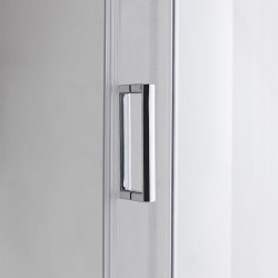 KABINA PRYSZNICOWA PÓŁOKRĄGŁA Z BRODZIKIEM KZ94B/ST01B CHROM/BIAŁY 90x90