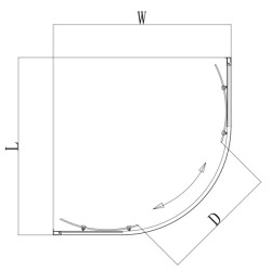KABINA PRYSZNICOWA PÓŁOKRĄGŁA Z BRODZIKIEM KZ94B/ST01B CHROM/BIAŁY 90x90