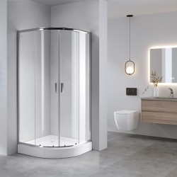 KABINA PRYSZNICOWA PÓŁOKRĄGŁA Z BRODZIKIEM KZ94B/SXL01B CHROM/BIAŁY 90x90