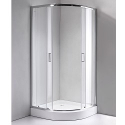 KABINA PRYSZNICOWA PÓŁOKRĄGŁA Z BRODZIKIEM KZ94B/SXL01B CHROM/BIAŁY 90x90
