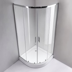 KABINA PRYSZNICOWA PÓŁOKRĄGŁA Z BRODZIKIEM KZ94B/SXL01B CHROM/BIAŁY 90x90