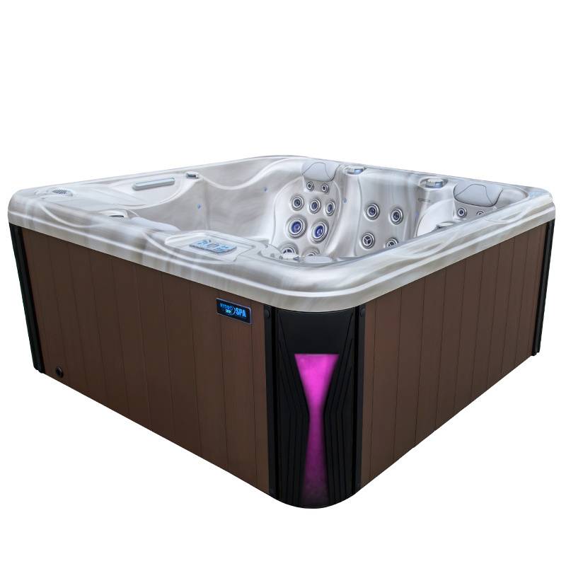 JACUZZI OGRODOWE WANNA SPA566 FULL CAPPUCCINO OBUDOWA KAWA 200x200 CM