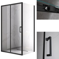 KABINA PRYSZNICOWA PROSTOKĄTNA ZES-KZ103-BL-90X80 CZARNA 90x80 CM