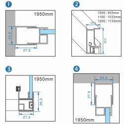 KABINA PRYSZNICOWA PROSTOKĄTNA ZES-KZ103A-BL-100X80 CZARNA 100x80 CM