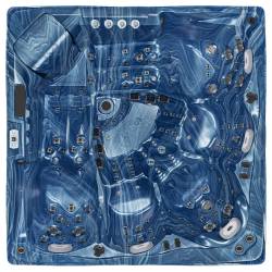 JACUZZI OGRODOWE WANNA SPA748 NIEBIESKA FALA OBUDOWA SZARA DESKA F22 230x230 CM