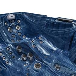 JACUZZI OGRODOWE WANNA SPA748 NIEBIESKA FALA OBUDOWA SZARA DESKA F22 230x230 CM