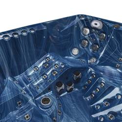 JACUZZI OGRODOWE WANNA SPA748 NIEBIESKA FALA OBUDOWA SZARA DESKA F22 230x230 CM
