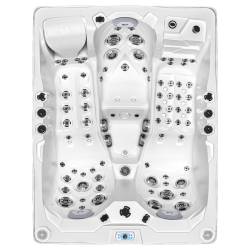 JACUZZI OGRODOWE WANNA SPA754 BIAŁA PERŁA OBUDOWA SZARA DESKA F22