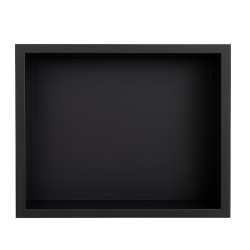 PÓŁKA ŁAZIENKOWA WNĘKOWA IGA Z KOŁNIERZEM CZARNA 30X20X10 CM