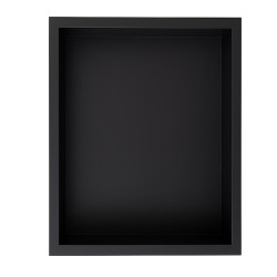 PÓŁKA ŁAZIENKOWA WNĘKOWA IGA Z KOŁNIERZEM CZARNA 30X20X10 CM