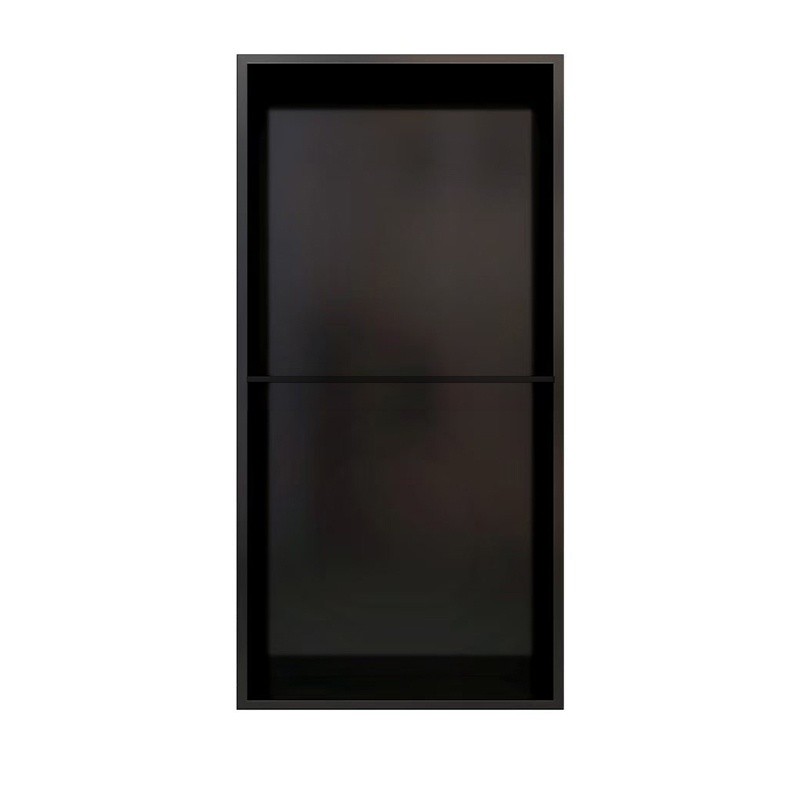 PÓŁKA ŁAZIENKOWA WNĘKOWA DUO Z KOŁNIERZEM CZARNA 60X30X10 CM PÓŁKA ŁAZIENKOWA WNĘKOWA DUO Z KOŁNIERZEM CZARNA 60X30X10 CM