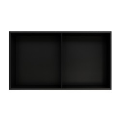 PÓŁKA ŁAZIENKOWA WNĘKOWA DUO Z KOŁNIERZEM CZARNA 60X30X10 CM
