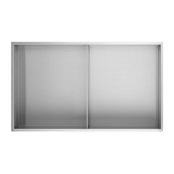 PÓŁKA ŁAZIENKOWA WNĘKOWA DUO Z KOŁNIERZEM CHROM 60X30X10 CM