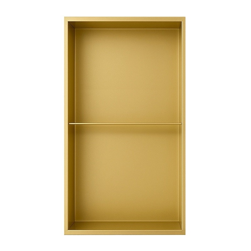 PÓŁKA ŁAZIENKOWA WNĘKOWA DUO Z KOŁNIERZEM ZŁOTA 60X30X10 CM PÓŁKA ŁAZIENKOWA WNĘKOWA DUO Z KOŁNIERZEM ZŁOTA 60X30X10 CM