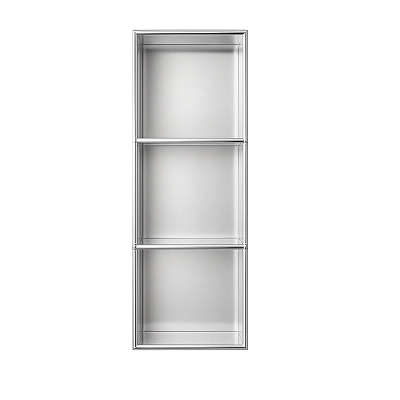 PÓŁKA ŁAZIENKOWA WNĘKOWA TRES Z KOŁNIERZEM CHROM 90X30X10 CM