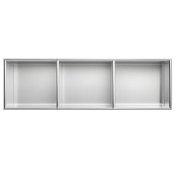 PÓŁKA ŁAZIENKOWA WNĘKOWA TRES Z KOŁNIERZEM CHROM 90X30X10 CM