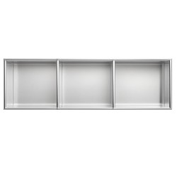 PÓŁKA ŁAZIENKOWA WNĘKOWA TRES Z KOŁNIERZEM CHROM 90X30X10 CM