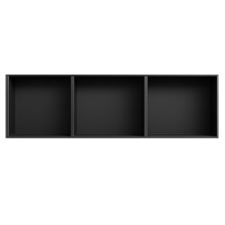 PÓŁKA ŁAZIENKOWA WNĘKOWA TRES Z KOŁNIERZEM CZARNA 90X30X10 CM