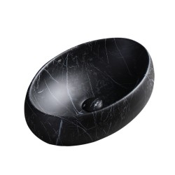 UMYWALKA NABLATOWA CERAMICZNA MARMUROWA OWALNA CARI-MAR5-500 CZARNA