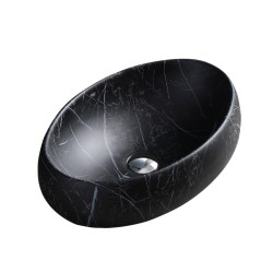 UMYWALKA NABLATOWA CERAMICZNA MARMUROWA OWALNA CARI-MAR5-500 CZARNA