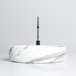 UMYWALKA NABLATOWA CERAMICZNA MARMUROWA OWALNA CARI-MAR1-500