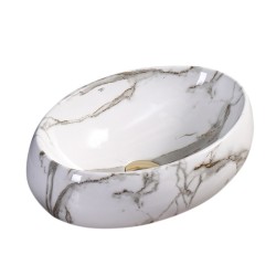 UMYWALKA NABLATOWA CERAMICZNA MARMUROWA OWALNA CARI-MAR1-500