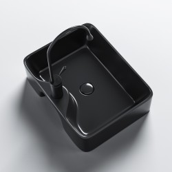 UMYWALKA NABLATOWA CERAMICZNA PROSTOKĄTNA ELISE-BL-480 CZARNY POŁYSK