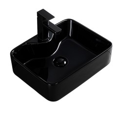 UMYWALKA NABLATOWA CERAMICZNA PROSTOKĄTNA ELISE-BL-480 CZARNY POŁYSK