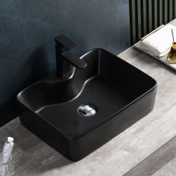 UMYWALKA NABLATOWA CERAMICZNA PROSTOKĄTNA ELISE-MTB-480 CZARNY MAT
