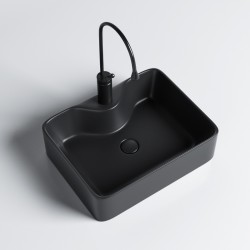 UMYWALKA NABLATOWA CERAMICZNA PROSTOKĄTNA ELISE-MTB-480 CZARNY MAT