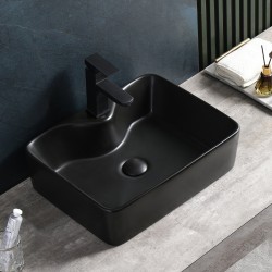 UMYWALKA NABLATOWA CERAMICZNA PROSTOKĄTNA ELISE-MTB-480 CZARNY MAT
