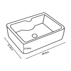 UMYWALKA NABLATOWA CERAMICZNA PROSTOKĄTNA ELISE-MTB-480 CZARNY MAT